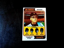 Charlie Fox Autographed 1974 Topps Baseball SF Giants Coaches Card #78 Auto