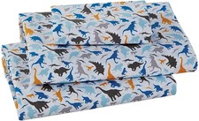 Sheet Set For Boys/Teens Royal Dino Different Color Dinosaurs Orange Brown Bl...
