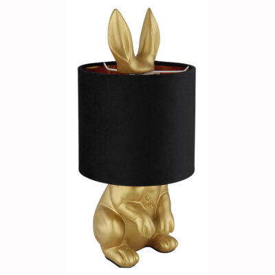 Globo Tischleuchte Rabbit Hase Gold Kunststoff Lampe Tier E27 Wippschalter 