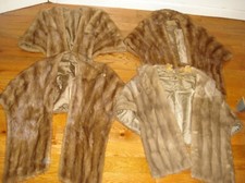 4 Mink Fur Stole Wrap Cape Jacket FREE SHIPPING Craft Cutter only