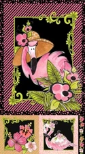 NEW Loralie Designs - Flamingo Quilting And Crafting Fabric Panel