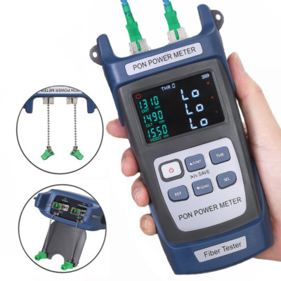 PON optical fiber power meter 1310/1490/1550nm ONT/OLT SM 9/125μm SC APC/UPC USB