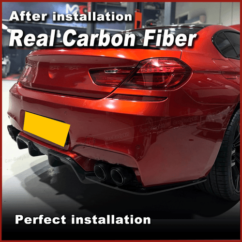 Carbon Frontspoiler Frontlippe Heckdiffusor Bodylit Passt für BMW F06 F12 F13 M6 - Picture 10 of 13
