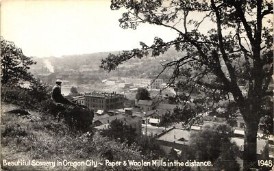 #ad #ad OREGON CITY picture postcard BIRDS EYE VIEW or beautiful scenery $14.99