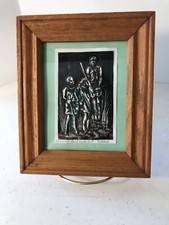 Sm Framed Metal Handmade Card Of Warriors II By Kyarye H6.75XW5.5  D .75  