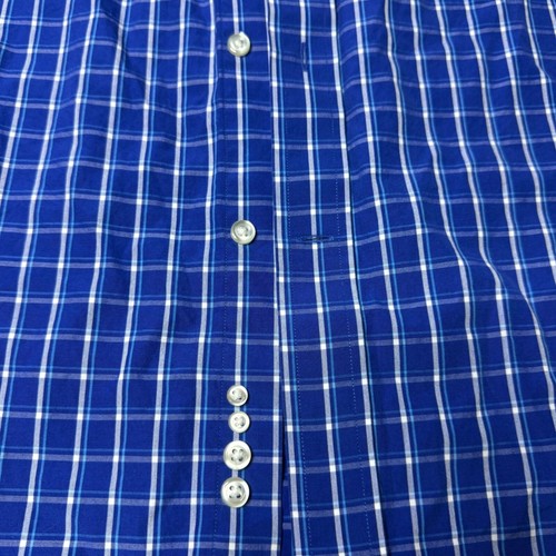 Lands' End kariertes Button-Down-Hemd klassische Passform Langarm blau Small - Bild 2 von 5