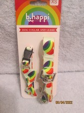 B Happi Girl Dog Heart Collar With Bow  Leash Extra Small See Pics For Sizing