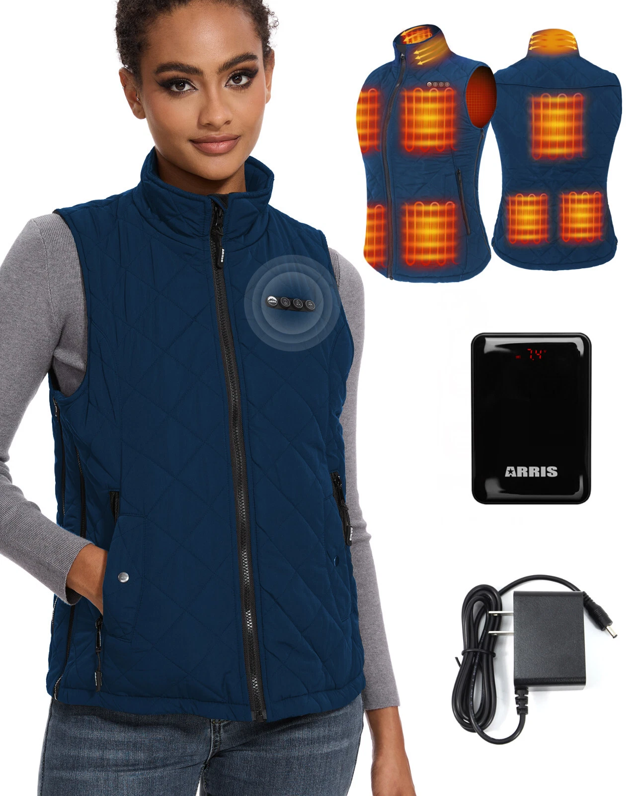 Women`s Heated Vest, Size Adjustable Electric Warm Vest with Battery Pack Blue
Opens in a new window