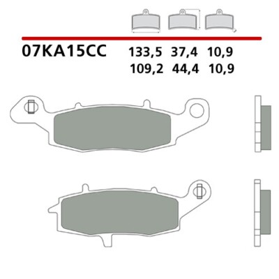 07KA15CC BREMSBELÄGE HINTEN BREMBO CC KAWASAKI VN CLASSIC 900 2015