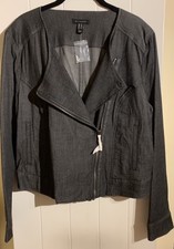 H By Halston Biker Style Jacket Size 16 New
