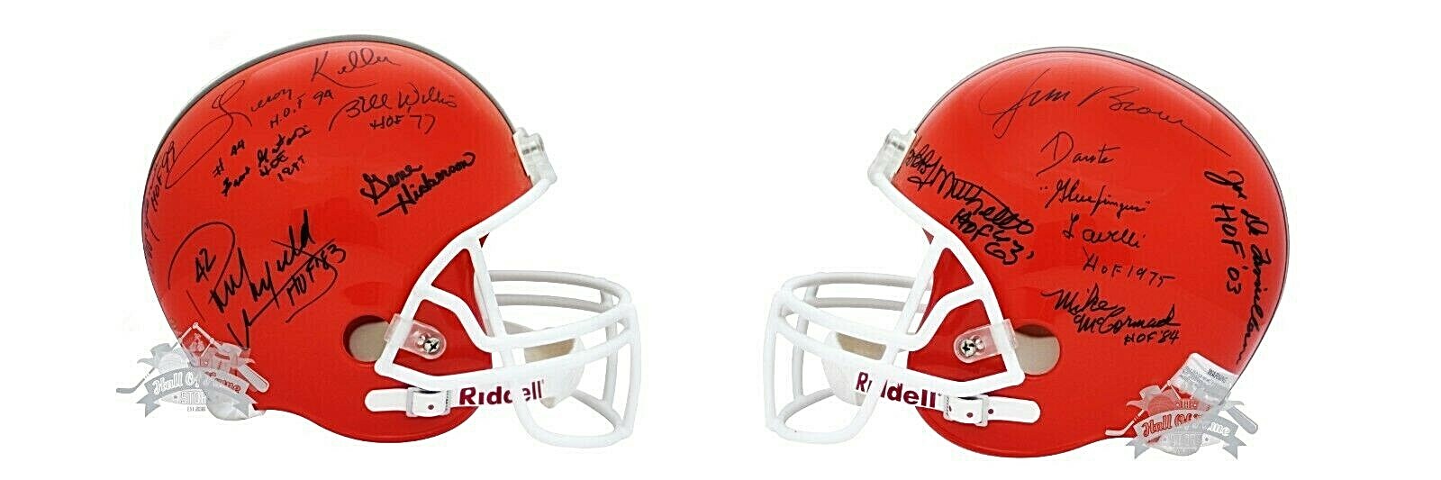 Jim Brown Autographed Signed Cleveland Browns Helmet with HOF Players 10 s PSA/DNA 