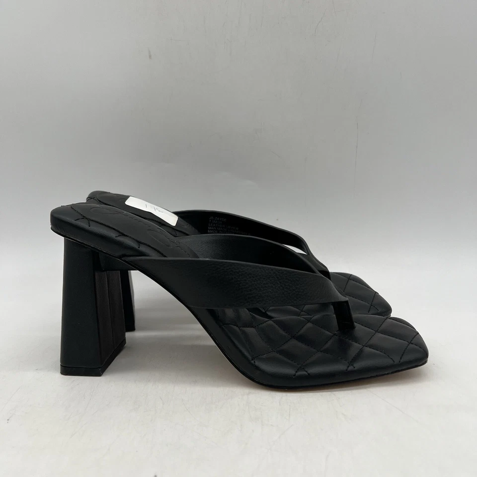 Sandalias Jessica Simpson para mujer negras Zayde Puff trenzadas tacón tanga talla 7,5 M Foto 2 de 4