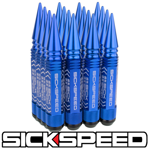 SICKSPEED 15PC BLUE 5 1/2" LONG SPIKED LUG NUTS POLARIS SLINGSHOT 12X1.25