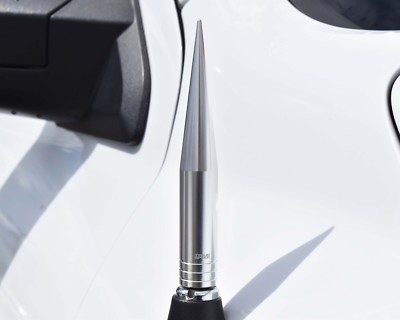 TRUE SPIKE SILVER 5'' FAT SPIKED AM/FM RADIO ANTENNA FOR FORD F250 F350