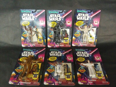 Star Wars 6 pcs Just Toys Bend 'Em Darth Vader Luke Skywalker R2D2 Leia VTG 1993