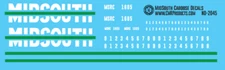 N Scale - Midsouth Extended Vision Caboose Decals