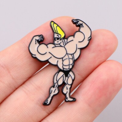 Johnny Bravo Saturday Cartoon Animation Muscles Flexing Enamel Pin