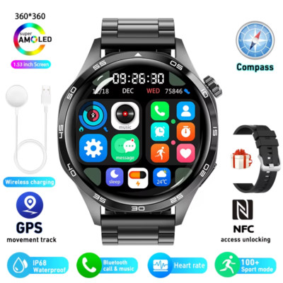 Für HUAWEI GT5 Pro GPS NFC Smart Uhr Männer 360*360 AMOLED Bildschirm Herzfreque