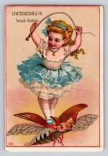 Fantasy Girl Flying Rides On Dragonfly Insect Stoutenburgh Newark Clothiers P15