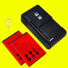 2x 2200mAh Spare Standard Battery Charger Pin f Alcatel OneTouch Pop Icon A564C