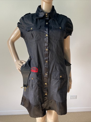 Red Liners Chicago Motorrad Gang Butter schwarz Gürtel Baumwolle Kleid bestickt - Bild 10 von 12