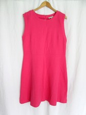NEW LOFT Size 14 Pink Textured Stretch Knit Sleeveless A Line Skater Dress