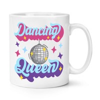 Dancing Queen 10Oz Kaffeetasse Becher Disco Ball Lgbtq Stolz Keramik Weiß
