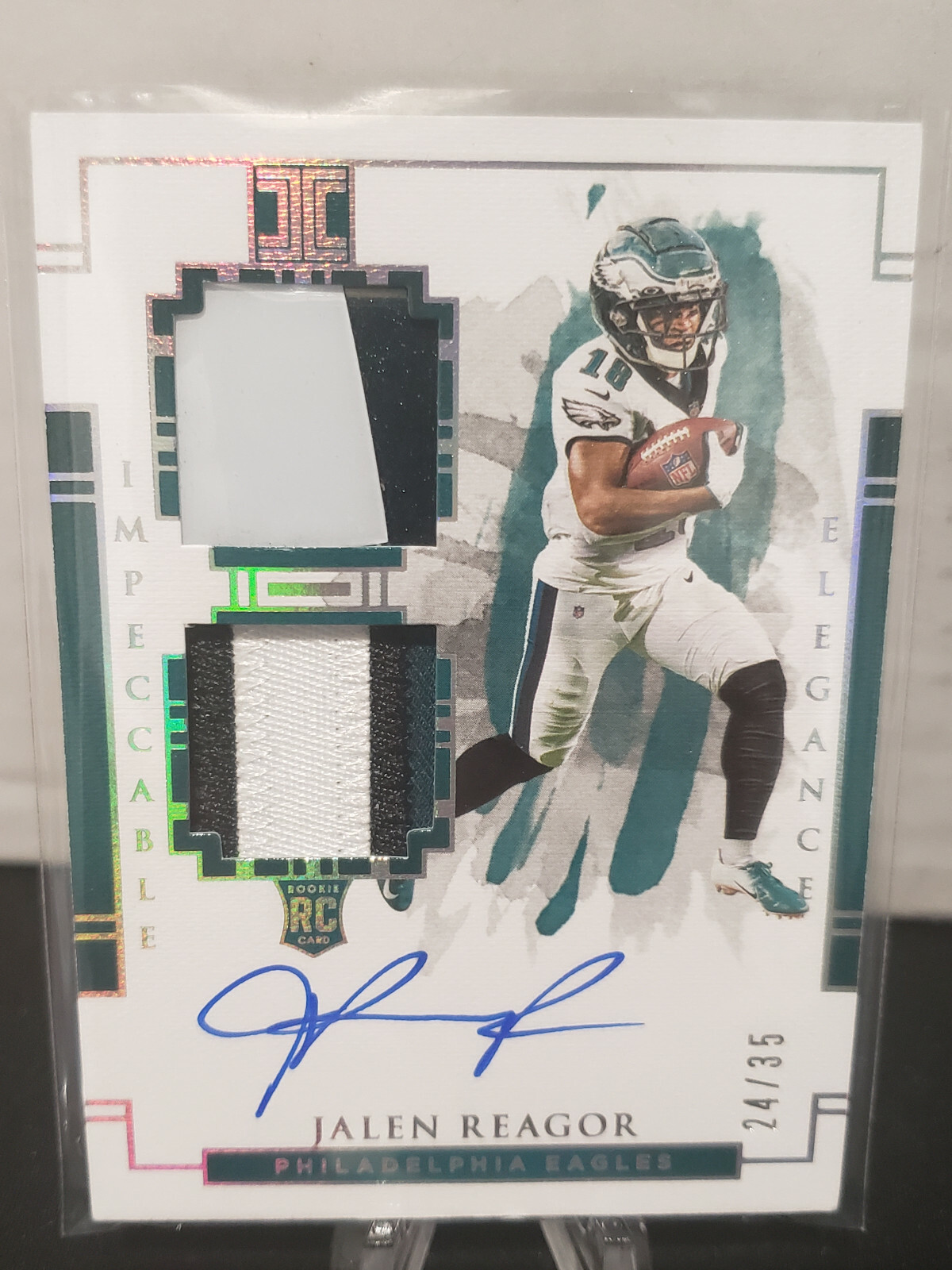 Jalen Reagor Panini Impeccable #115 Autograph Helmet/Nameplate