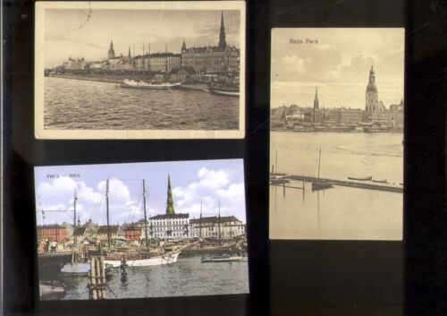3 alte Ansichtskarte Ostland-Feldpost Riga Lettland 1918-Hafenbilder - Bild 1 von 2