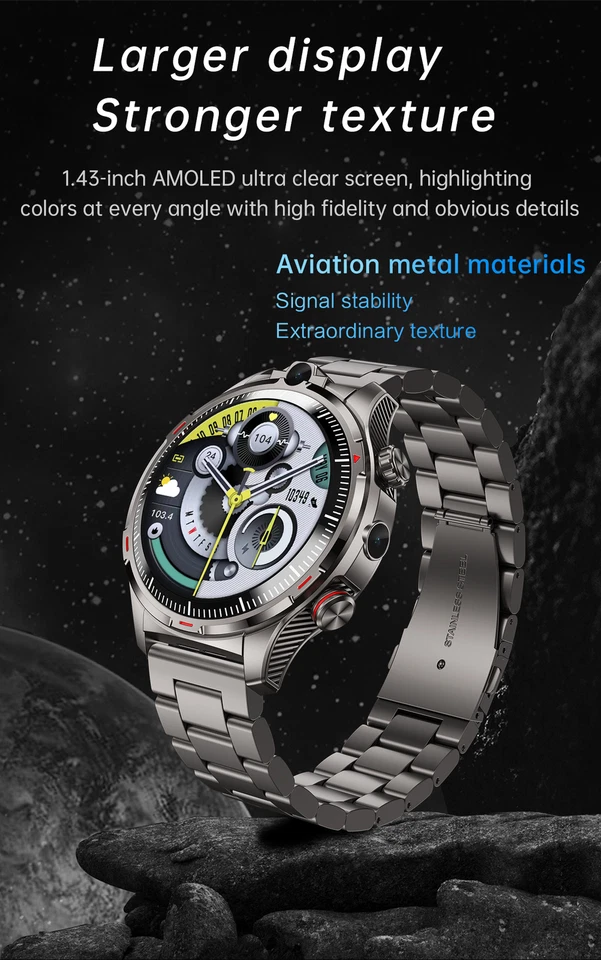 4G Smart Watch Men WiFi GPS Bluetooth Call Smartwatches Dual Camera 2GB+16GB - Image 3 of 4