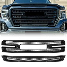 Grille Covers For 2019-2021 Gmc Sierra 1500 Slt At4 Grill Overlay Gloss Black