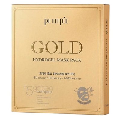 Petitfee Gold Hydrogel Maske mit Gold und Ginseng-Extrakt - 5 Stück
