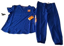 Scrubstar Top And Jogger Pants Womens Size L Blue Core Essentials V Neck Stretch