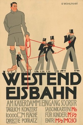   Vintage 1920s Westend Eisbhan Poster - 24x36  - Rare Reprint   !