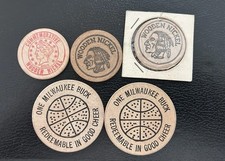 Lot of 5 Circulated Wooden Nickels/Tokens Milwaukee Bucks ANA Political