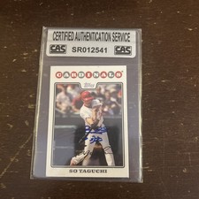 SO TAGUCHI CARDINALS STAR CERTIFIED AUTHENTIC AUTOGRAPHED BASEBALL CARD CAS COA