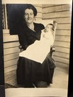 Antique Real photo postcard Rppc 1910s Mother And New Baby Identified