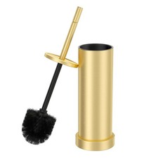 Toilet Brush and Holder Set 304 Stainless Steel Brushed Gold Toilet Bowl Brus...