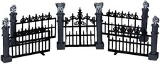 Lemax Spooky Town Gargoyle Fence Set of 5 #44139 Halloween Village