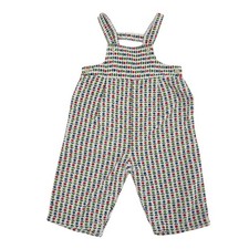 Vintage Corduroy Infant Romper Jumpsuit White Red Blue Green Flowers 3-6 Month