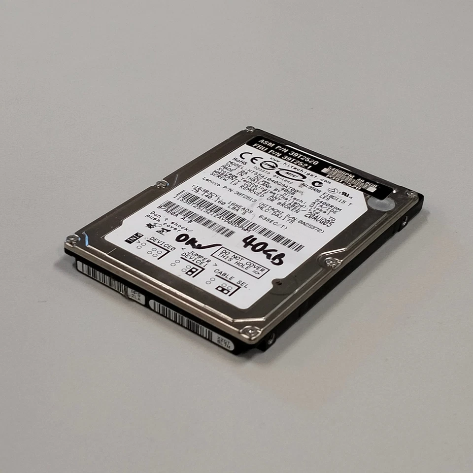 Hitachi Travelstar 40GB 2.5" 5400RPM IDE ATA-100 8MB HDD HTS541040G9AT00 0A25372 - Image 2 of 4