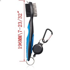 Pack of 2 Golf Club Brush Groove Cleaner with Retractable Zip-line and Alumin...