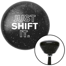 White Just Shift It. Black Retro Metal Flake Shift Knob w/ M16x1.5 Insert Auto