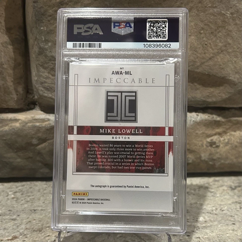 2024 Panini Impeccable Award Winning Auto Mike Lowell /49 PSA 10 DNA 10 - Pop 1 - Image 2 of 2