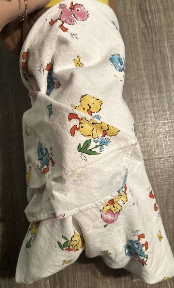 Manta Receptora Bebé Vintage Unisex Pollitos Medline Franela Cepillada 100% Algodón Foto 3 de 4