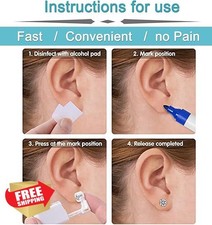 AVYRING Ear Piercing Kit 2mm Disposable Hypoallergenic 20g Pearl Butterfly