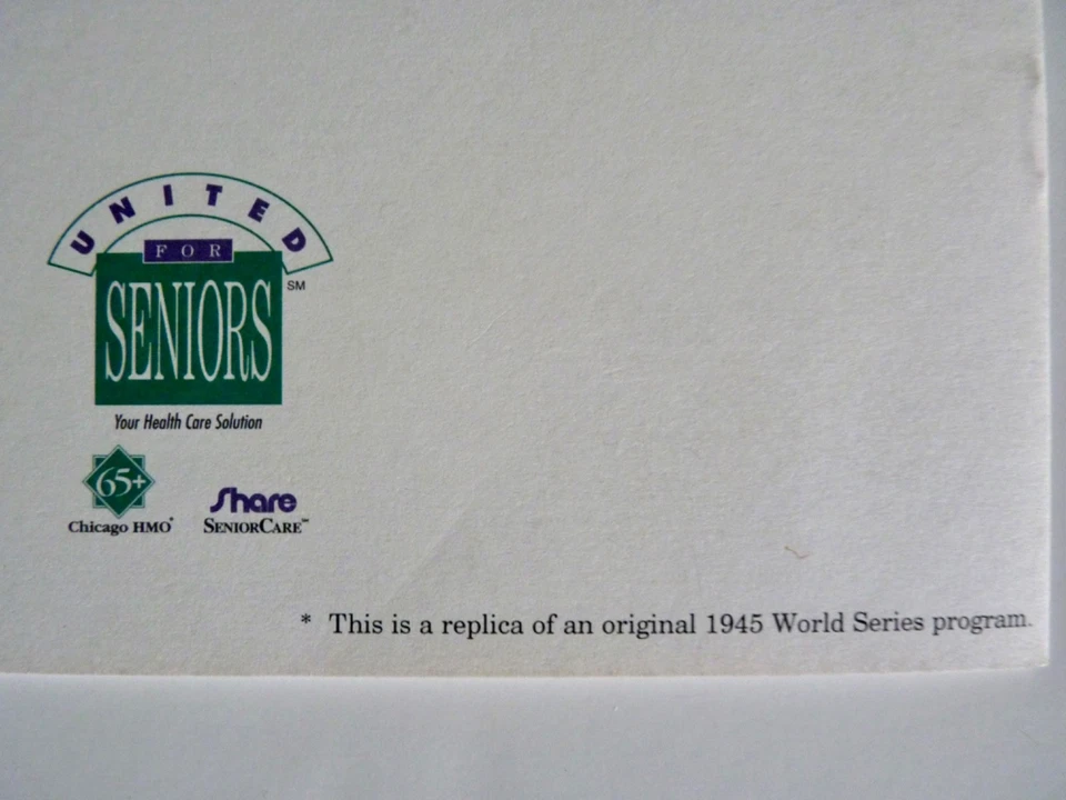 1945 World Series Baseball Program REPLICA Chicago Cubs vs Detroit Tigers - Image 3 of 4