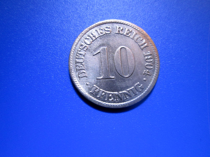 Germany (Empire) 10 Pfennig 1904-A  About Uncirculated