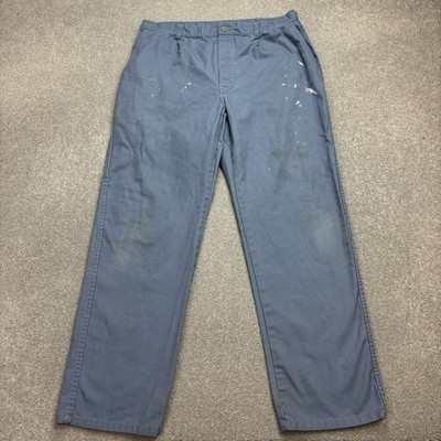 VINTAGE französische Hose Erwachsene 36x30 blau Workwear Chore Distressed Utility Herren