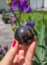 Granate Biotita con Mica Piedra Esfera Pulida, Granate en Biotita con Orbe de Mica